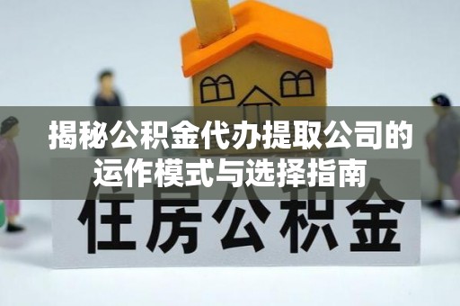 泰山揭秘公积金代办提取公司的运作模式与选择指南