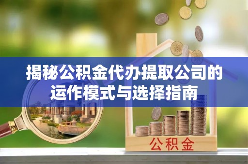 泰山揭秘公积金代办提取公司的运作模式与选择指南