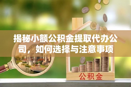 泰山揭秘小额公积金提取代办公司，如何选择与注意事项