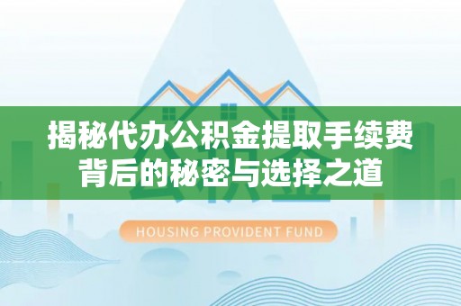 泰山揭秘代办公积金提取手续费背后的秘密与选择之道