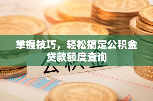 泰山掌握技巧，轻松搞定公积金贷款额度查询