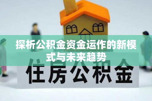 泰山探析公积金资金运作的新模式与未来趋势